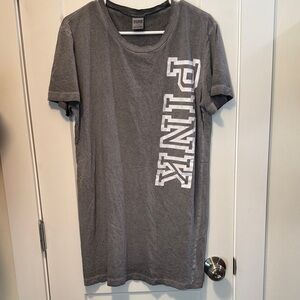 PINK Victoria's Secret Women's Charcoal Oversized Tee size M